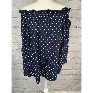 EUC Crown & Ivy Polka Dots Top